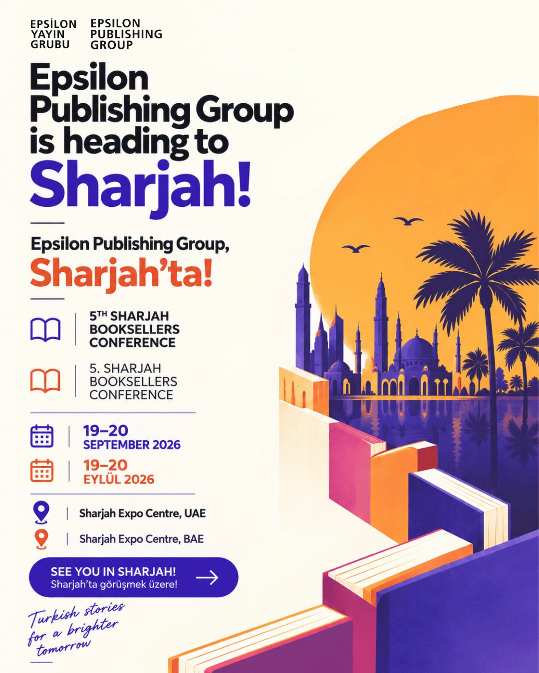 Epsilon Publishing Group, Sharjah'ta — bilingual announcement