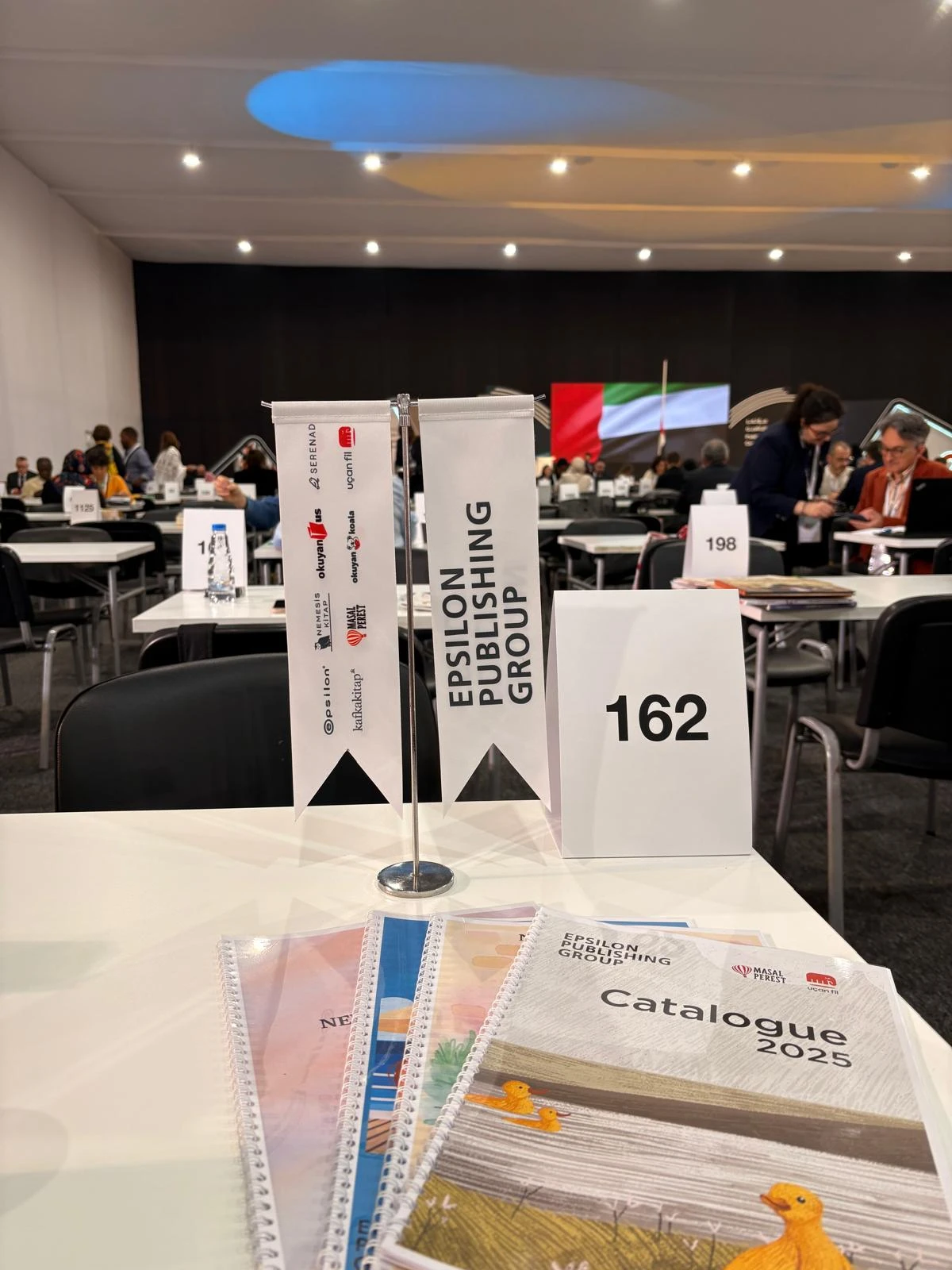 Epsilon Publishing Group’s table 162 with its 2025 catalogues at the Publishers Conference in Sharjah